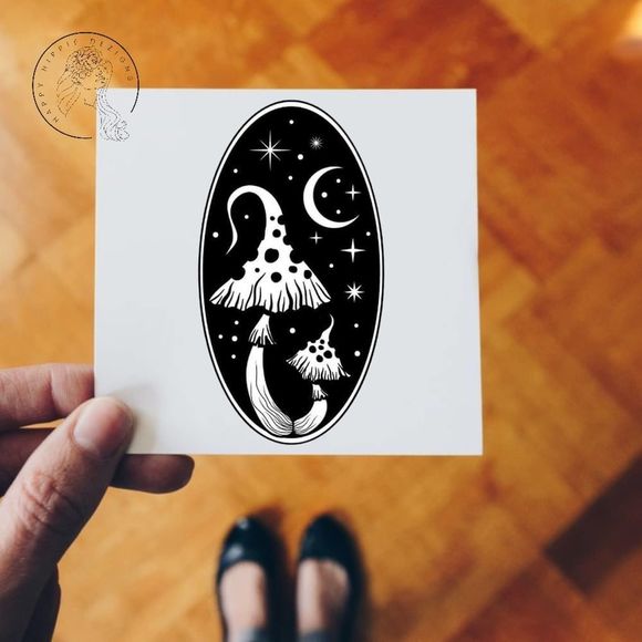 Moonlight Mushrooms Vinyl Decal - Picture 1 of 5